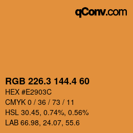 カラーコード: RGB 226.3 144.4 60 | qconv.com