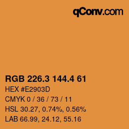 カラーコード: RGB 226.3 144.4 61 | qconv.com