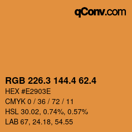 カラーコード: RGB 226.3 144.4 62.4 | qconv.com