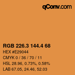 カラーコード: RGB 226.3 144.4 68 | qconv.com