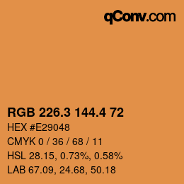 カラーコード: RGB 226.3 144.4 72 | qconv.com