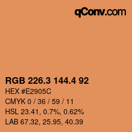 カラーコード: RGB 226.3 144.4 92 | qconv.com