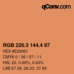 カラーコード: RGB 226.3 144.4 97 | qconv.com