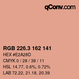 カラーコード: RGB 226.3 162 141 | qconv.com