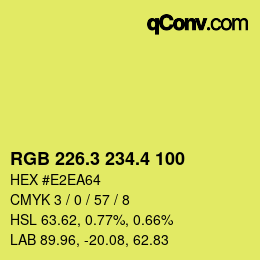 カラーコード: RGB 226.3 234.4 100 | qconv.com