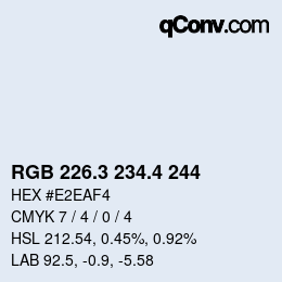 カラーコード: RGB 226.3 234.4 244 | qconv.com