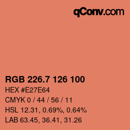 カラーコード: RGB 226.7 126 100 | qconv.com