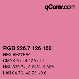 カラーコード: RGB 226.7 126 160 | qconv.com