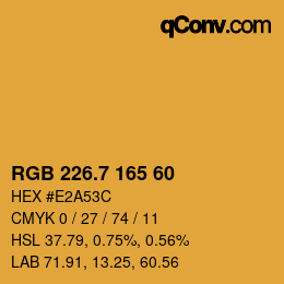 カラーコード: RGB 226.7 165 60 | qconv.com
