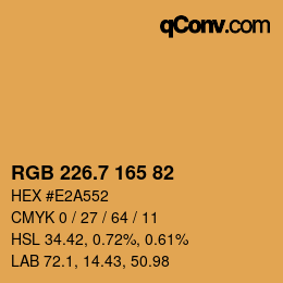 カラーコード: RGB 226.7 165 82 | qconv.com