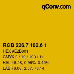 カラーコード: RGB 226.7 182.6 1 | qconv.com