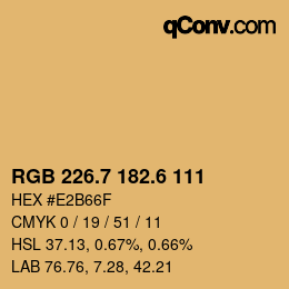 カラーコード: RGB 226.7 182.6 111 | qconv.com
