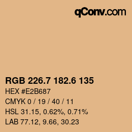 カラーコード: RGB 226.7 182.6 135 | qconv.com
