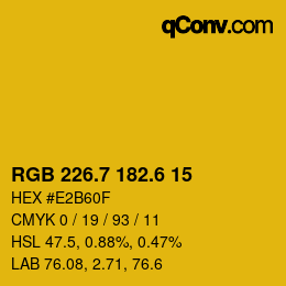 カラーコード: RGB 226.7 182.6 15 | qconv.com