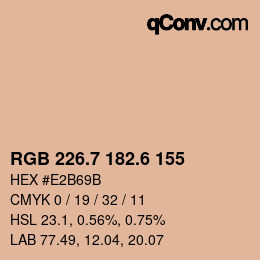 カラーコード: RGB 226.7 182.6 155 | qconv.com