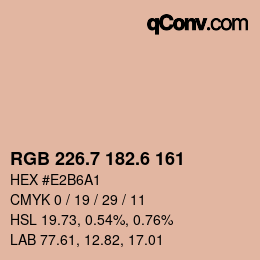カラーコード: RGB 226.7 182.6 161 | qconv.com