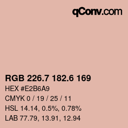 カラーコード: RGB 226.7 182.6 169 | qconv.com