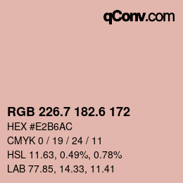 カラーコード: RGB 226.7 182.6 172 | qconv.com