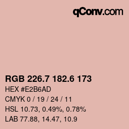 カラーコード: RGB 226.7 182.6 173 | qconv.com