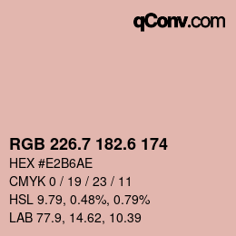 カラーコード: RGB 226.7 182.6 174 | qconv.com