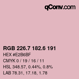 カラーコード: RGB 226.7 182.6 191 | qconv.com