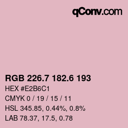 カラーコード: RGB 226.7 182.6 193 | qconv.com