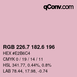 カラーコード: RGB 226.7 182.6 196 | qconv.com