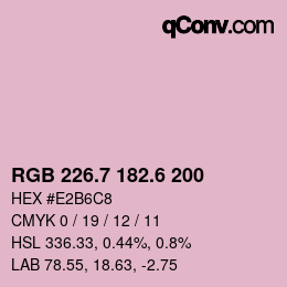 カラーコード: RGB 226.7 182.6 200 | qconv.com
