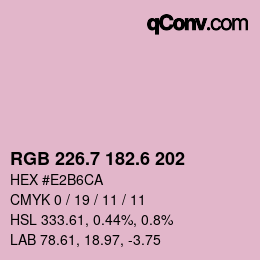 カラーコード: RGB 226.7 182.6 202 | qconv.com