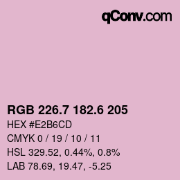 カラーコード: RGB 226.7 182.6 205 | qconv.com