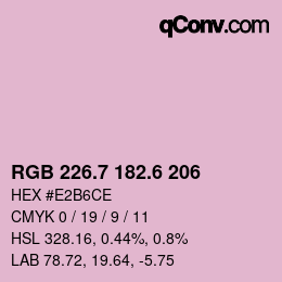カラーコード: RGB 226.7 182.6 206 | qconv.com
