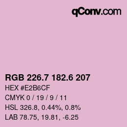 カラーコード: RGB 226.7 182.6 207 | qconv.com
