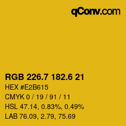 カラーコード: RGB 226.7 182.6 21 | qconv.com