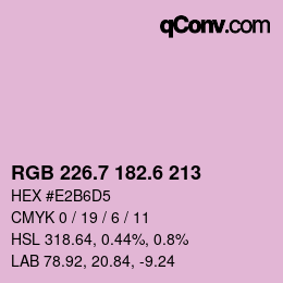 カラーコード: RGB 226.7 182.6 213 | qconv.com