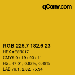 カラーコード: RGB 226.7 182.6 23 | qconv.com