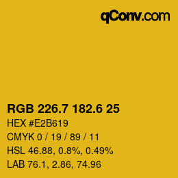 カラーコード: RGB 226.7 182.6 25 | qconv.com