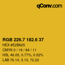 カラーコード: RGB 226.7 182.6 37 | qconv.com
