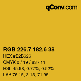 カラーコード: RGB 226.7 182.6 38 | qconv.com