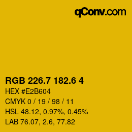 カラーコード: RGB 226.7 182.6 4 | qconv.com