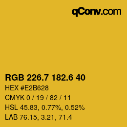 カラーコード: RGB 226.7 182.6 40 | qconv.com