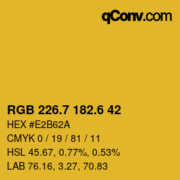カラーコード: RGB 226.7 182.6 42 | qconv.com