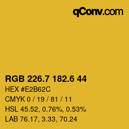 カラーコード: RGB 226.7 182.6 44 | qconv.com