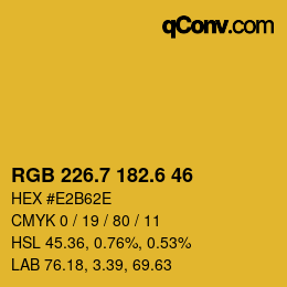 カラーコード: RGB 226.7 182.6 46 | qconv.com