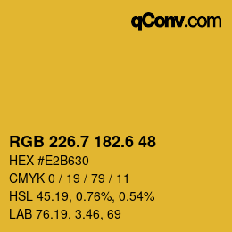 カラーコード: RGB 226.7 182.6 48 | qconv.com