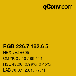 カラーコード: RGB 226.7 182.6 5 | qconv.com