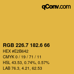 カラーコード: RGB 226.7 182.6 66 | qconv.com