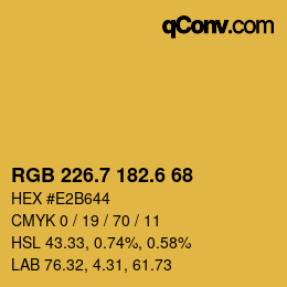 カラーコード: RGB 226.7 182.6 68 | qconv.com