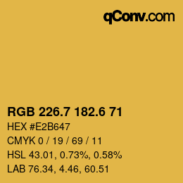 カラーコード: RGB 226.7 182.6 71 | qconv.com