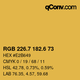 カラーコード: RGB 226.7 182.6 73 | qconv.com
