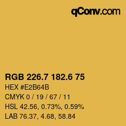 カラーコード: RGB 226.7 182.6 75 | qconv.com